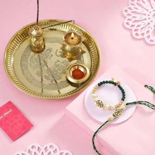 Raksha Bandhan Bhaiya-Bhabhi Rakhi with Thali