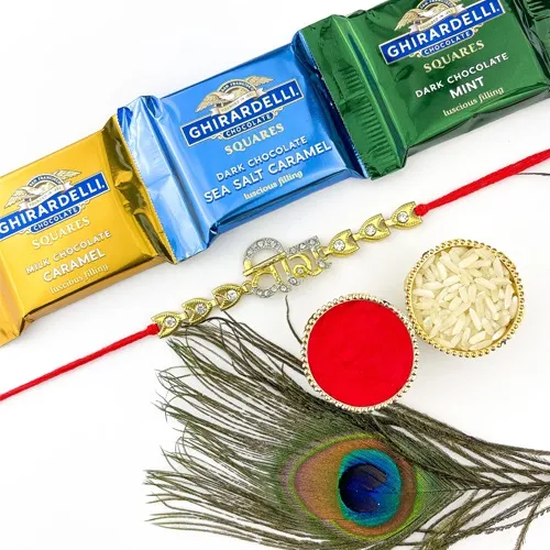 Traditional Veera Rakhi with 3 Ghirardelli Picks