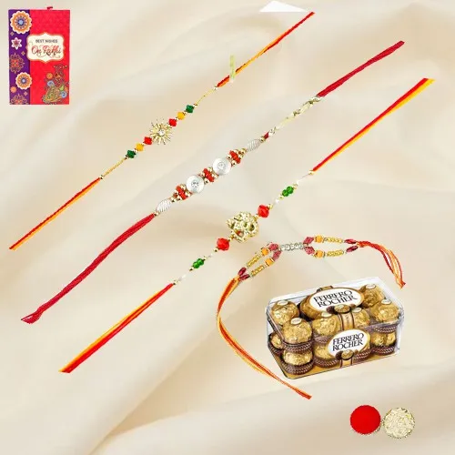 Antique Sunshine Rakhis N Om Rakhi Combo