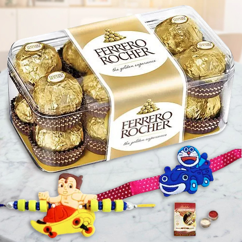 Free 2 Rakhi, Roli Tilak and Chawal with Delicious Ferrero Rocher