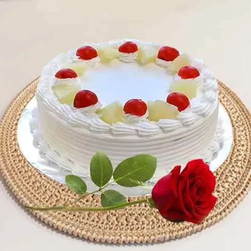 Shop for Vanilla Cake N Red Rose 