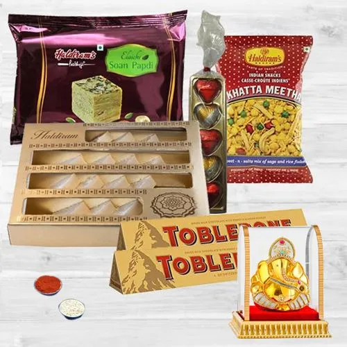 Classy Haldirams Ambrosial Assortment with Roli Teeka n Chawal