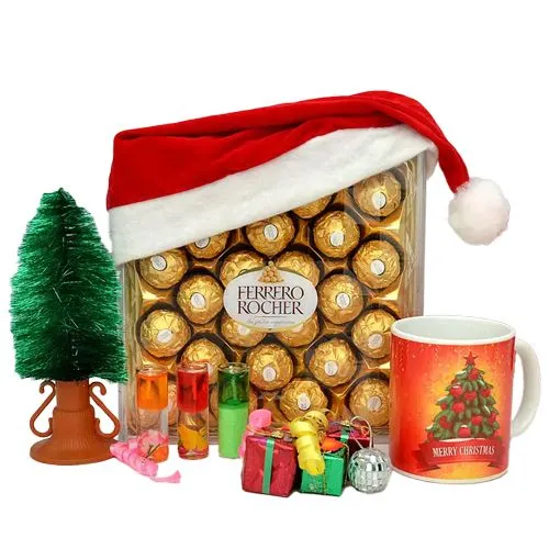 Sumptuous Ferrero Rocher with Xmas Mug N Candle Combo