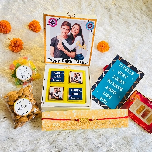 Wonderful Rakhi N Chocolates Personalize Hamper