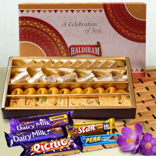 Deliver Haldirams Assorted Sweets with Cadbury Celebration