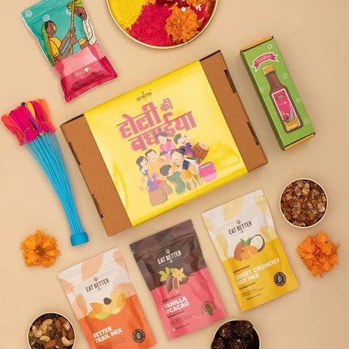 Exciting Holi Special Gift Hamper of Assorted Treats with Gulal N Thandai