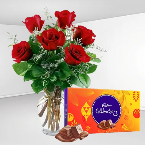 Send Gladdening Roses and Cadbury Chocolates
