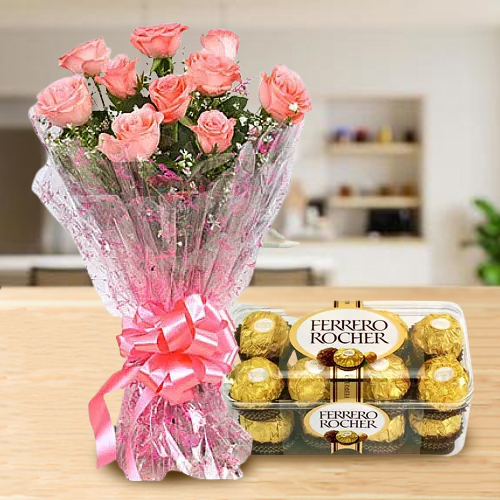 Send Flower and Ferrero Rocher Combo