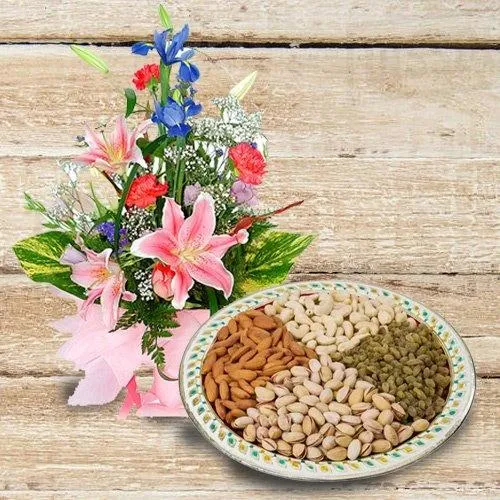 Deliver Dry Fruits and Mixed Flowers for Mothers Day