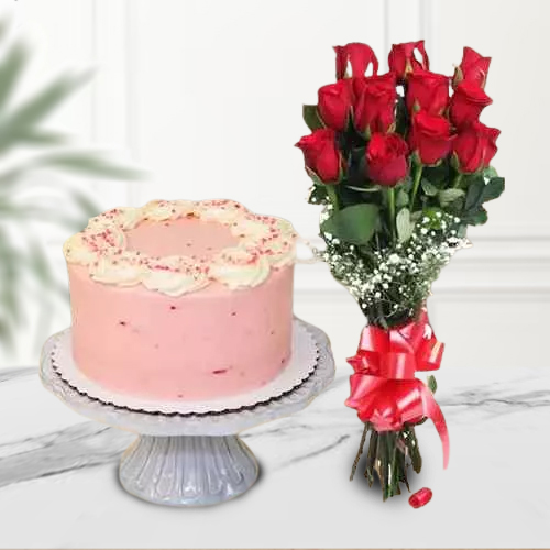 VAL002 - Valentine Day Rose Cake | Valentine Day | Cake Delivery in  Bhubaneswar – Order Online Birthday Cakes | Cakes on Hand