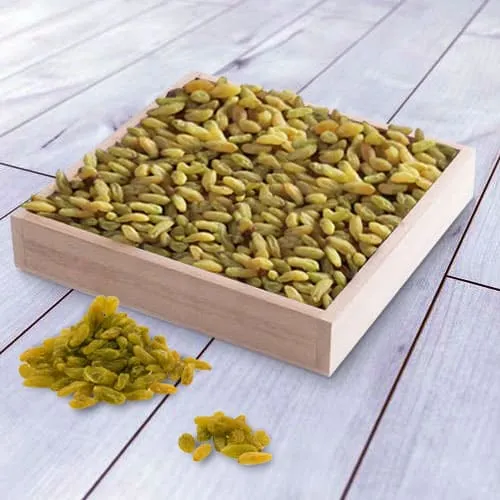 Classical Raisins in a Wooden Tray