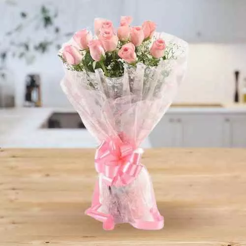 Send Pink Roses Bouquet Online 