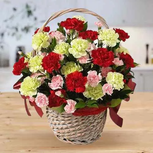 Sending Basket of Carnations Online 