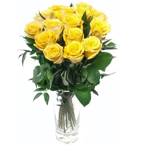 Send Yellow Roses in a Glass Vase