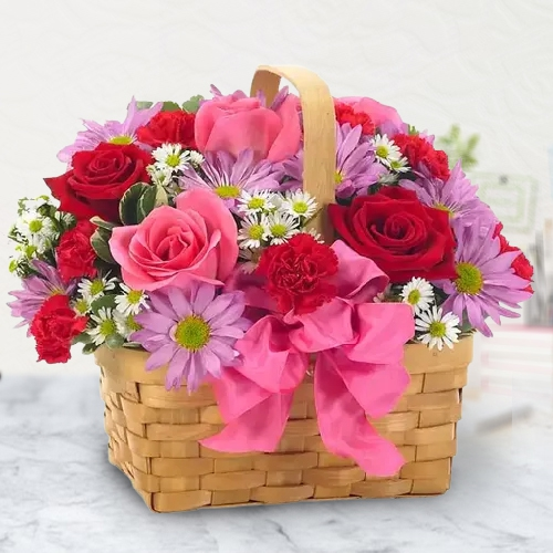 Send Mixed Flowers Basket 