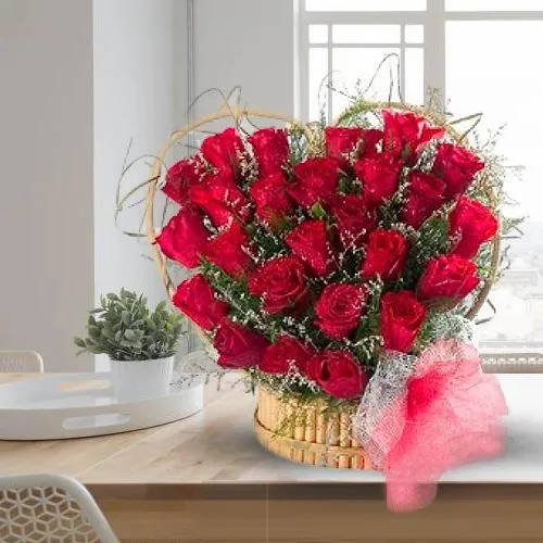 Send Red Roses Heart Shaped Arrangement Online