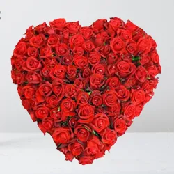 Order Dutch Roses in Heart Shape Arrangement