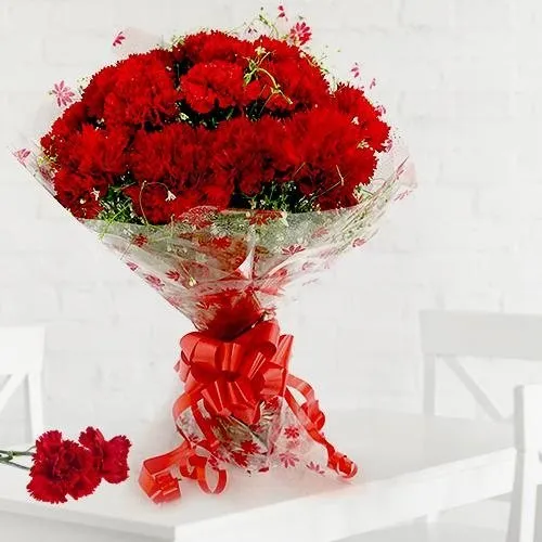 Send Mothers Day Radiant Red Carnations Bouquet 