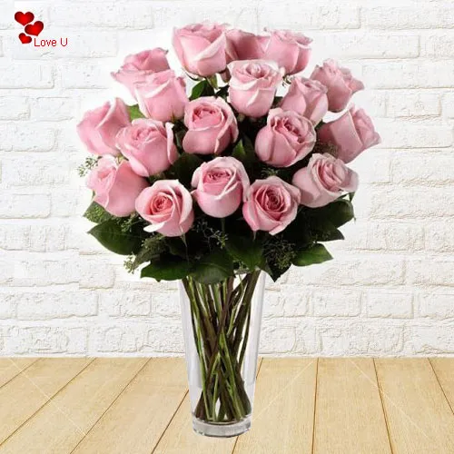 Deliver Pink Roses in a Vase Online