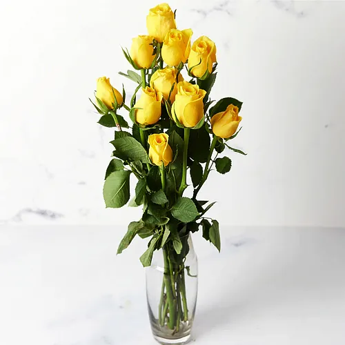 Deliver Yellow Roses in a Vase