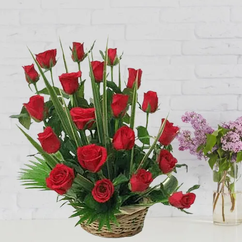 Deliver Fresh Dutch Roses Basket 