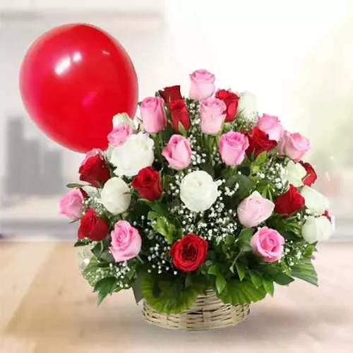 Order for Beautifully Assorted Roses in a Basket