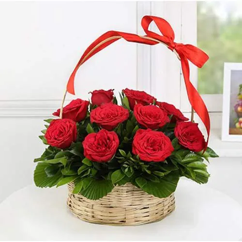 Deliver Red Roses Basket Arrangement