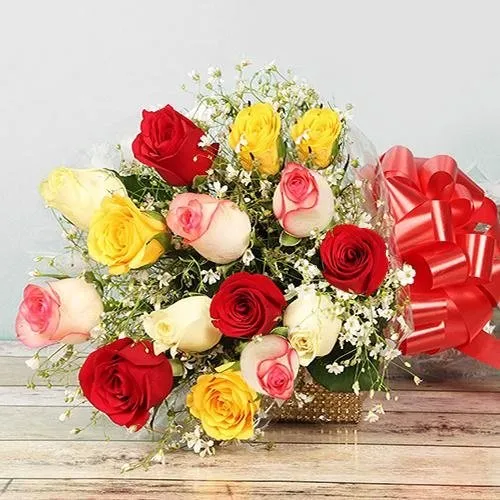 Shop Blooming Motherly Love Bouquet of Colorful Roses for Mom 