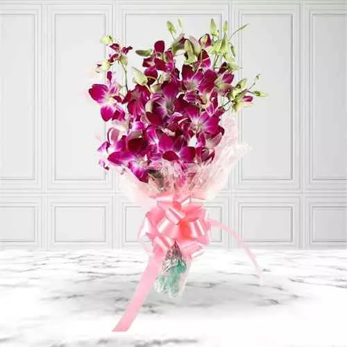 Shop for Delightful Orchids Bouquet with Tissue Wrap