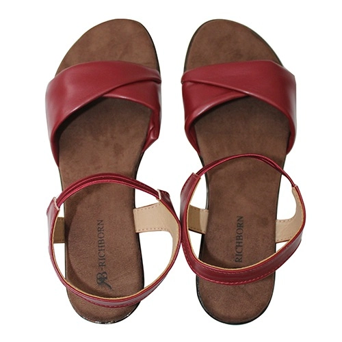 Wonderful Beige N Red Flat Footwear for Women