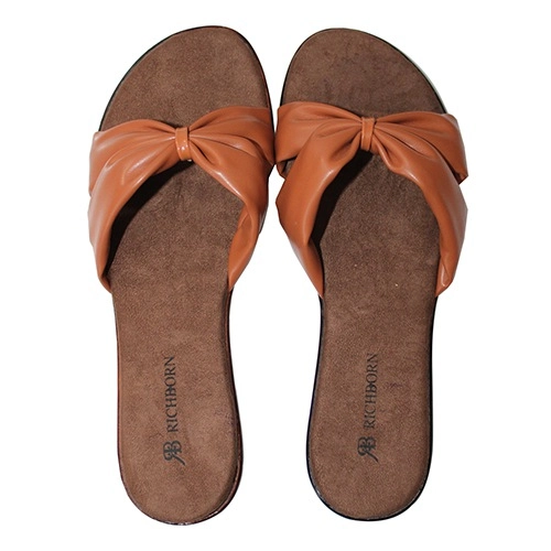 Beige N Orange Footwear Flats for Ladies