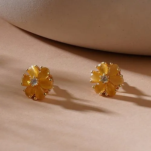 Vibrant Yellow Bloom Ear Jewels