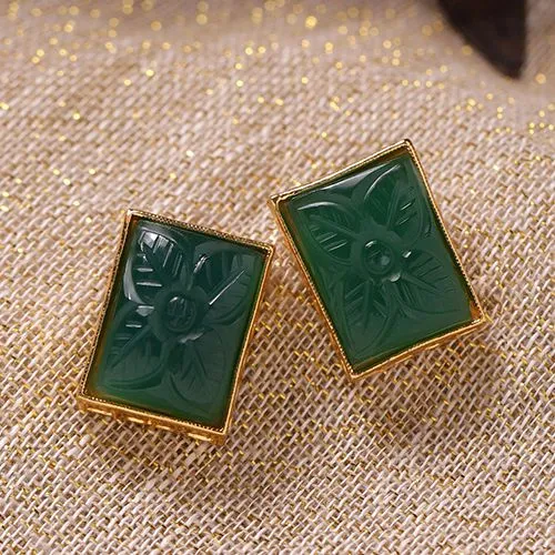 Luxe Green Kundan Studs