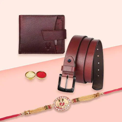 Rakhi Charm N Leather Essentials Gift Set