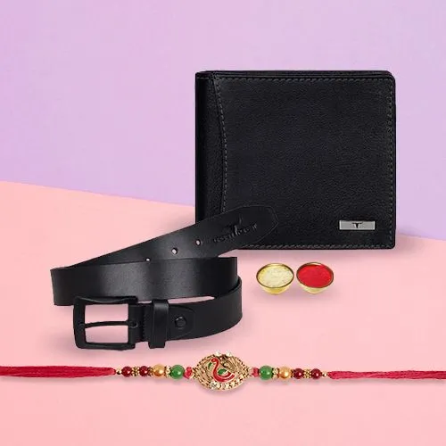 Trendy Rakhi with Wallet and Belt Set