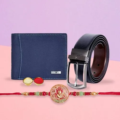 Wonderful Urban Forest Gents Wallet N Reversible Belt Combo