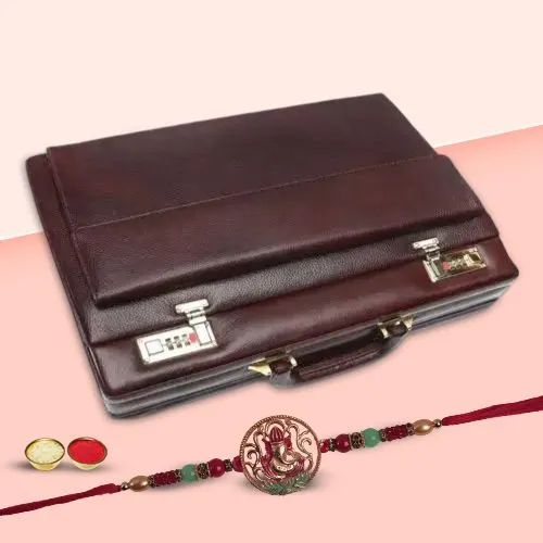 Thoughtful Ganesh Rakhi  N  Briefcase Combo