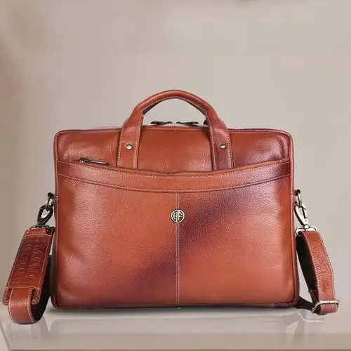 Trendy Leather Laptop Messenger Bag for Men