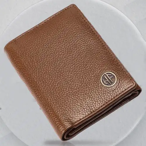 Fancy RFID Protected Trifold Leather Mens Wallet