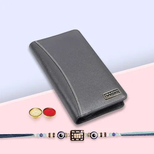 Elegant Rakhi  N  Leather Passport Holder Gift