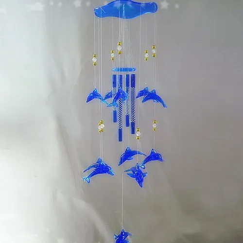 Adorable Blue Dolphins Wind Chime