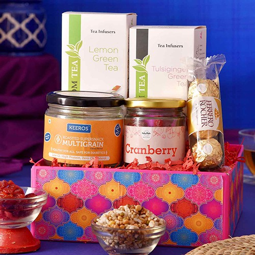 Healthy Tea Delight with Ferrero Rocher Gift Hamper