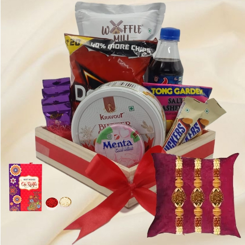 Crunchilicious Snack Hampers N Rudraksha Rakhi