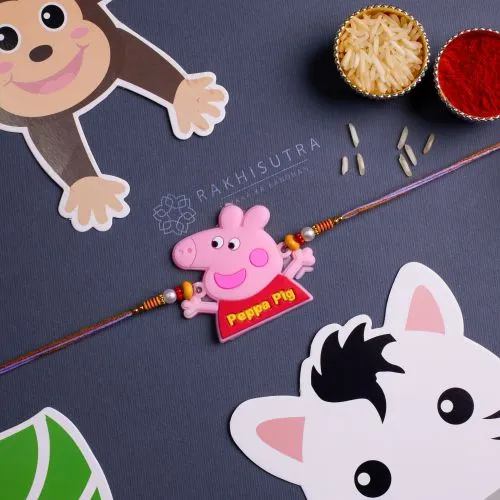 Adorable Peppa Pig Kids Rakhi