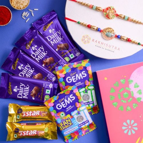 Fancy Peacock Rakhi N Cadbury Celebrations Treat