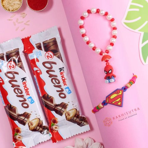 Stunning Superhero Kids Rakhi N Kinder Bueno Xombo