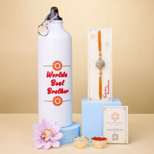 Fancy Bro Rakhi and Printed Sipper Gift Set