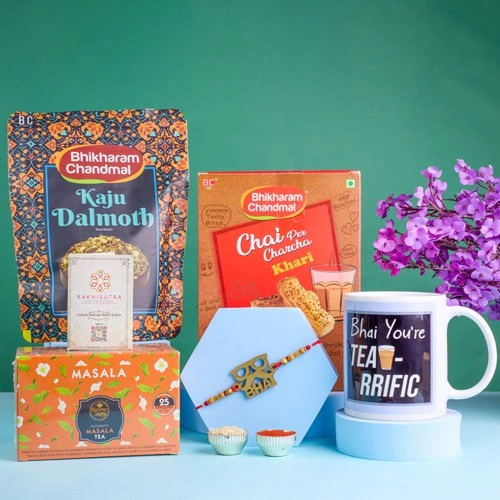 Fancy Bhai Rakhi  N  Tea Time Indulgence Hamper