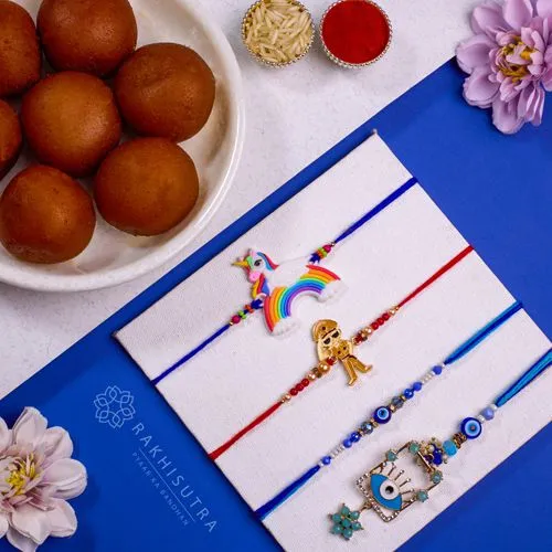 Fancy Family Rakhi Set N Gulab Jamun Treat