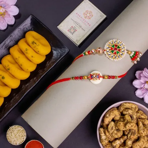 Traditional Rakhi N Assorted Sweet N Savoury Treats